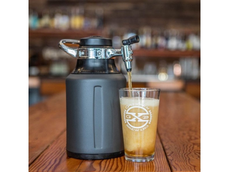 Growler isotherme sous vide à double paroi avec système de tirage au CO2 1.9L