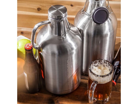 Growler à double paroi isolé sous vide avec bouchon rabattable 3.78L