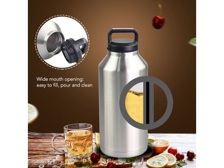 Growler à double paroi et large ouverture avec bouchon à visser 3.8L