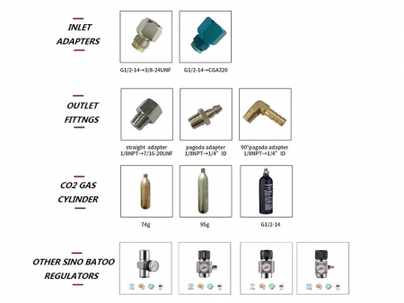 Régulateur de pression de gaz CO2 commercial de 60 PSI pour cartouche de CO2 de 16 g filetée 3/8