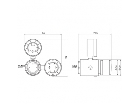 Régulateur de pression à double manomètre BP31 avec soupape de sécurité (compatible avec les bouteilles rechargeables universelles de CO₂ et N2, parfait pour les bars et les aquariums)