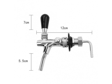 Robinet à bière en cuivre chromé avec contrôle de débit