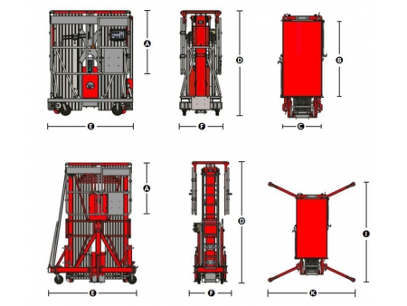 Plate-forme élévatrice à double mât, série CMP / Plate-forme élévatrice télescopique à 2 mâts / Plate-forme élévatrice mobile de travail