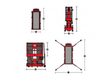 Plate-forme élévatrice à double mât, série CMP / Plate-forme élévatrice télescopique à 2 mâts / Plate-forme élévatrice mobile de travail