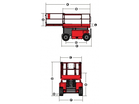 Nacelle ciseaux tout-terrain automotrice, série XDW / Nacelles plateforme ciseaux tout terrain / Elévateur automoteur à ciseaux tout-terrain