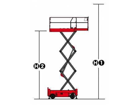 Nacelle ciseaux électrique automotrice, série XE-W/OR / Nacelle sur ciseaux électrique tout terrain / Élévateur à ciseaux électrique