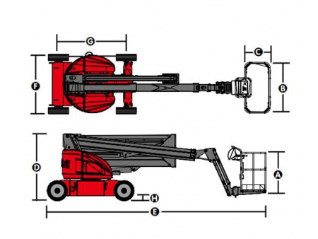 Nacelle à flèche articulée, HZ120/HZ140/HZ140J / Nacelle articulée automotrice