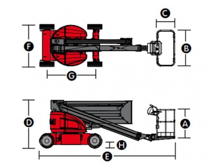 Nacelle à flèche articulée, HZ160/HZ160J / Nacelle articulée télescopique