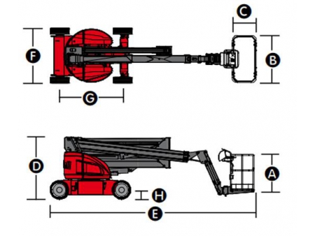 Nacelle à flèche articulée, HZ160/HZ160J / Nacelle articulée télescopique