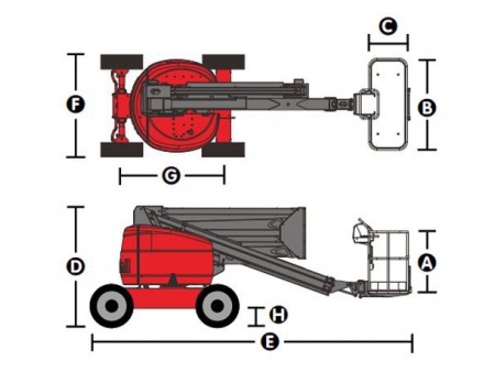 Nacelle à flèche articulée, HZ140RT/HZ140JRT / Nacelle élévatrice automotrice à bras articulés