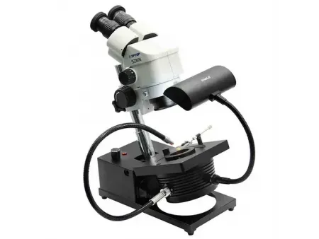 Microscope pour la gemmologie  (base à inclinaison réglable)