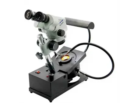 Microscope pour la gemmologie  (base à inclinaison réglable)