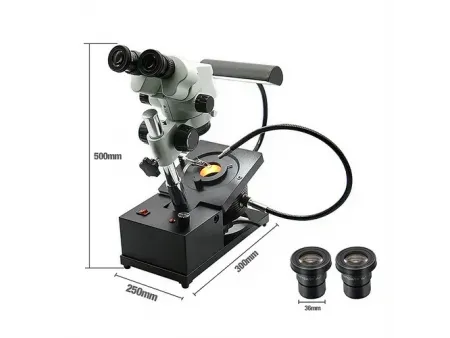 Microscope pour la gemmologie  (base à inclinaison réglable)