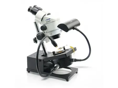Microscope pour la gemmologie  (base à inclinaison réglable)