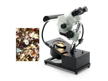Microscope pour la gemmologie  (base à inclinaison réglable)