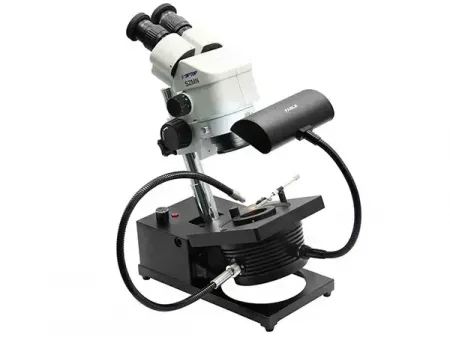 Microscope pour la gemmologie  (base à inclinaison réglable)