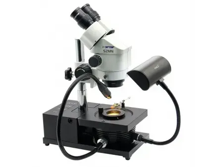 Microscope pour la gemmologie  (base à inclinaison réglable)