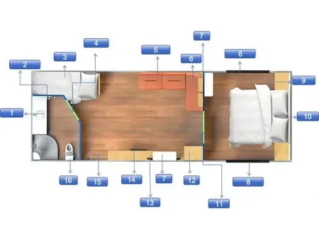 Travel Trailer  (Parent Bed Kids Bed)