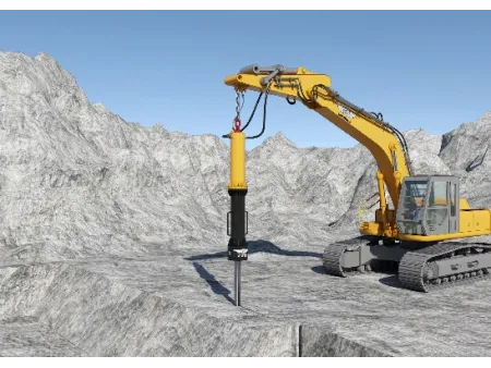 Éclateur de roche hydraulique monté sur excavatrice