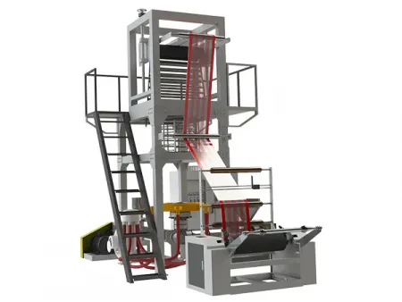 Machine de moulage par soufflage de film à bandes bicolores
