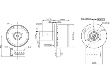 Moteur sans balais DC à rotor externe 45mm