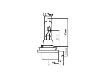 Ampoule halogène de phare H9