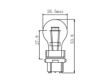 Ampoule miniature double faisceau P27/7W 3157