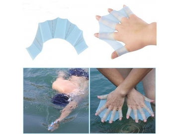 Gants palmés en silicone pour natation