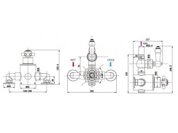 Mitigeur thermostatique chromé anti-brûlure