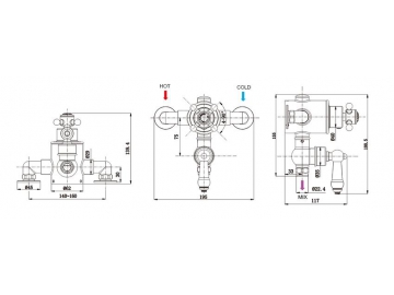 Mitigeur thermostatique chromé anti-brûlure