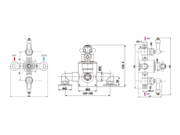 Mitigeur thermostatique chromé anti-brûlure