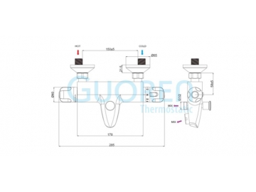 Mitigeur thermostatique chromé exposé