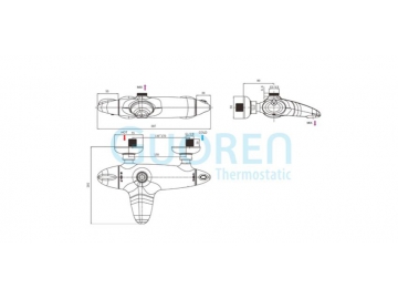 Mitigeur thermostatique chromé - pour baignoire