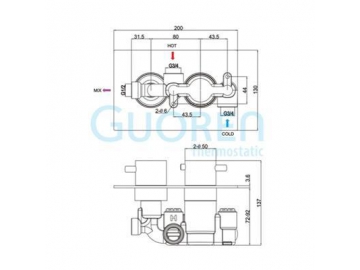 Mitigeur thermostatique encastré enfoncé