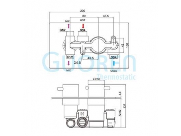 Mitigeur thermostatique encastré - double commande