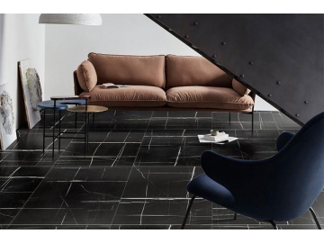 Carrelage imitation marbre - Noir saint Laurent  (Carrelage en céramique pour mur, Carrelage en céramique pour sol, Carrelage d’intérieur, Carrelage pour extérieur)