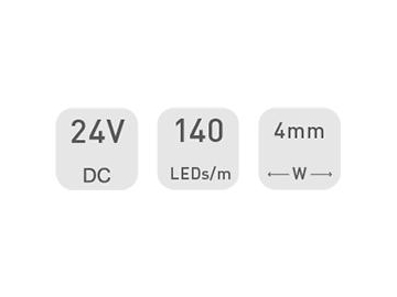 Ruban LED à changement de couleur  4mm 24V D6140SWW