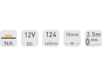 DJ124 12V 10mm  Ruban LED commercial