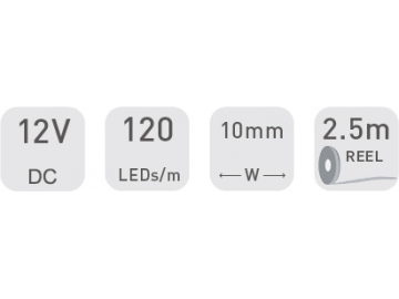 Ruban LED d’intérieur D7120 12V 10mm