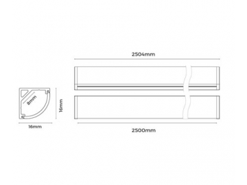 Profilé LED d’angle  LG1616C