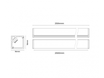 Profilé LED d’angle  LG1616K