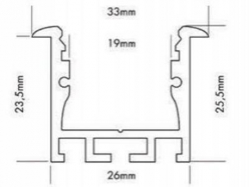 Profilé aluminium pour ruban LED à encoche en T