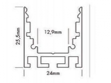 Profilé aluminium pour ruban LED à encoche en T