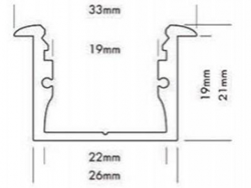 Profilé aluminium pour ruban LED à visser au plafond