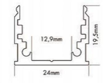 Profilé aluminium pour ruban LED à supports amovibles