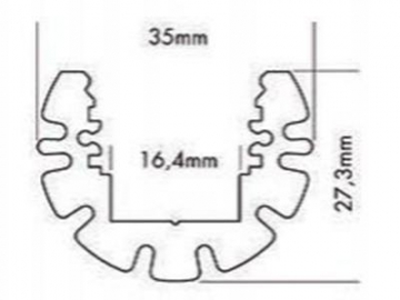 Profilé aluminium pour ruban LED à supports amovibles