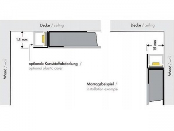 Profilé aluminium pour ruban LED à intégration murale