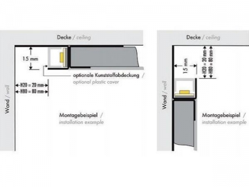 Profilé aluminium pour ruban LED à intégration murale