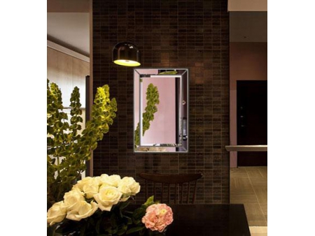 Miroir mural rectangulaire cadre en bois