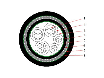 Câble N2XRY 0.6/1 kV (CU/XLPE/SWA/PVC)